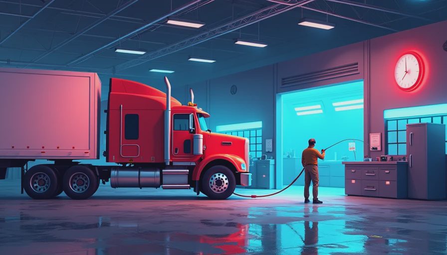 Visual context for how to clean DPF on semi truck