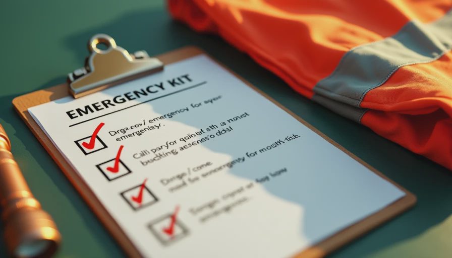 Visual context for fleet roadside emergency kit checklist
